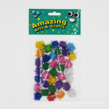 Craft Tinsel Pompom Mini Glitter Pompom For Handcraft